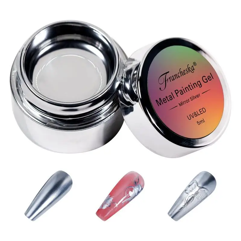 Glitter Gel Nail Polish Silver Nail Polish Metal Paint Glue Metal Texture For High Gloss Long-Term Use Low Odor DIY Nail
Glitter Gel Nail Polish Silver Nail Polish Metal Paint Glue Metal Texture For High Gloss Long-Term Use Low Odor DIY Nail