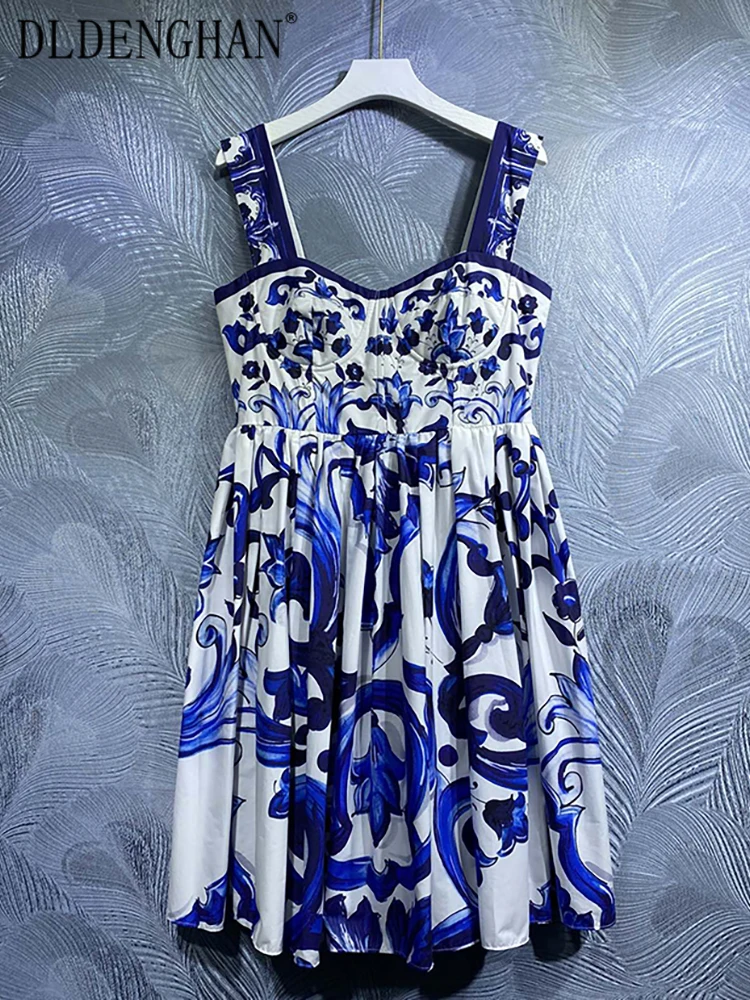 DLDENGHAN Women100% Cotton Dress Spaghetti Strap Backless Sicily Blue Flowers Print Vacation Short Dresses Designer Summer New
DLDENGHAN Women100% Cotton Dress Spaghetti Strap Backless Sicily Blue Flowers Print Vacation Short Dresses Designer Summer New