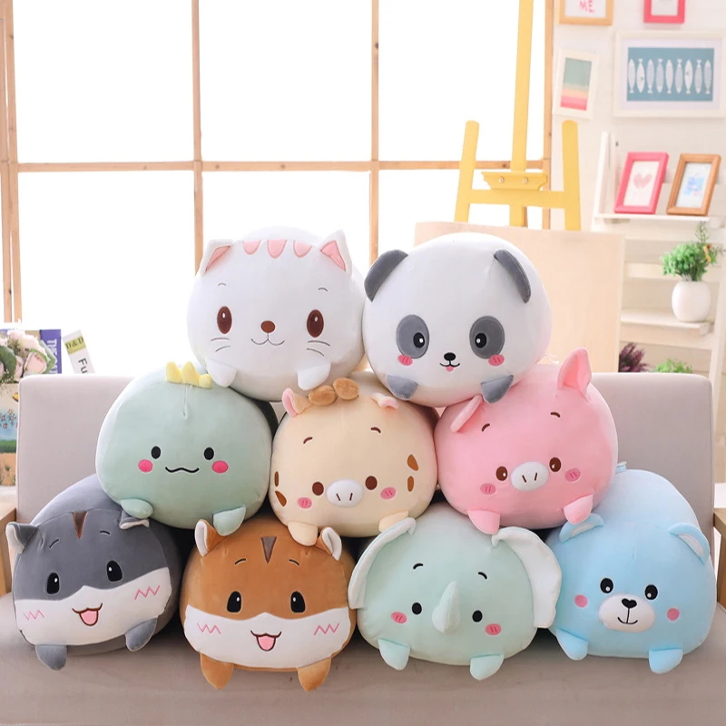 

9 Styles Animal Sweet Dinosaur Pig Cat Bear Plush Toy Soft Cartoon Panda Hamster Elephant Deer Stuffed Doll Baby Pillow Gift