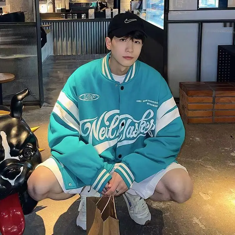 Vintage Baseball Jacket Men's Ladies Leather Panel Varsity Jacket Jacket Fall Harajuku High Street Bomber Jacket Streetwear Kore
Vintage Baseball Jacket Men's Ladies Leather Panel Varsity Jacket Jacket Fall Harajuku High Street Bomber Jacket Streetwear Kore