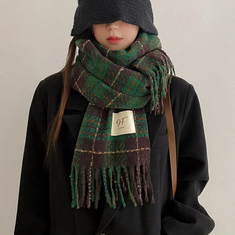 MoriBty Winter Plaid Scarf Women Luxury Retro Imitation Cashmere Tassle Shawl Wraps Korean Version Bufandas Hijab for Christmas
MoriBty Winter Plaid Scarf Women Luxury Retro Imitation Cashmere Tassle Shawl Wraps Korean Version Bufandas Hijab for Christmas