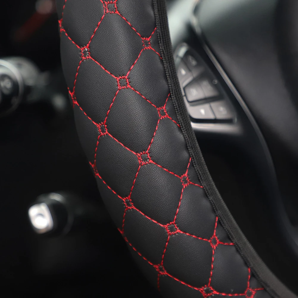 15in/38CM Universal Car Steering Wheel Cover Breathable Anti-Slip Accessories Soft Leather Steering Wheel Cover
15in/38CM Universal Car Steering Wheel Cover Breathable Anti-Slip Accessories Soft Leather Steering Wheel Cover
