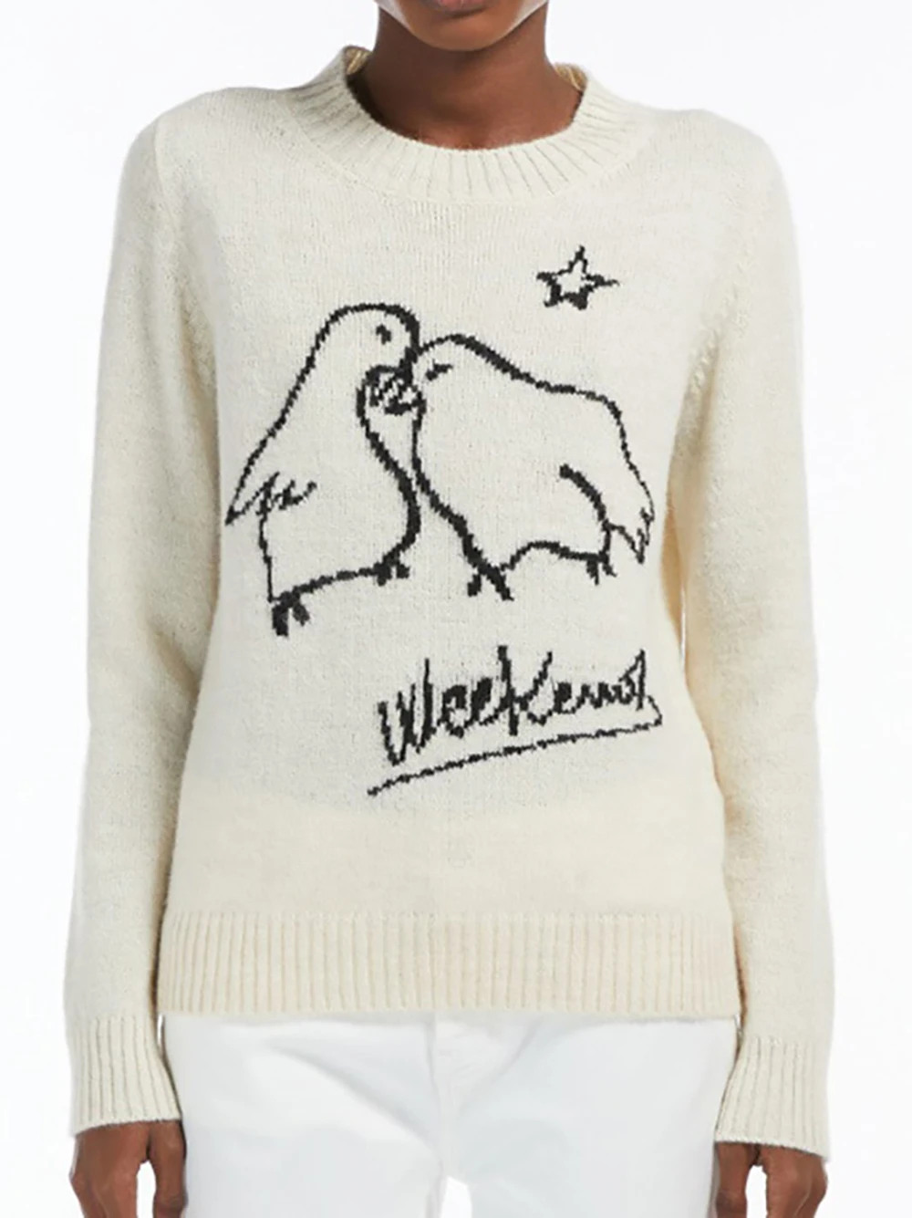 Свитер кашемировый женский с длинным рукавом и круглым вырезом
Свитер кашемировый женский с длинным рукавом и круглым вырезом