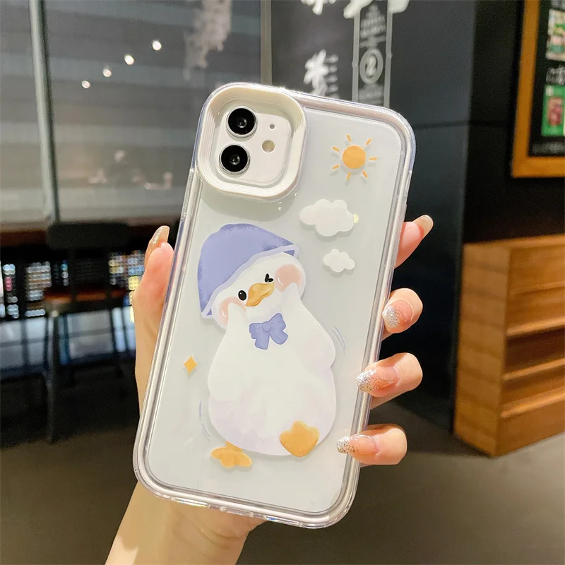 Lens Protection Cartoon Duck With Hat Phone Case For Iphone 13 Mini 12 Pro 11 X XR XS Max 8 7 6S Plus Soft Shockproof Back Cover
Lens Protection Cartoon Duck With Hat Phone Case For Iphone 13 Mini 12 Pro 11 X XR XS Max 8 7 6S Plus Soft Shockproof Back Cover
