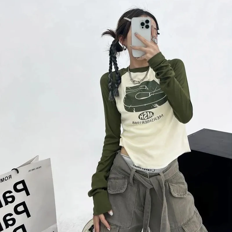MEXZT Y2K Women Patchwork T Shirt Vintage Streetwear Print Long Sleeve Crop Tops Female Thin O Neck Loose All Match Tees
MEXZT Y2K Women Patchwork T Shirt Vintage Streetwear Print Long Sleeve Crop Tops Female Thin O Neck Loose All Match Tees