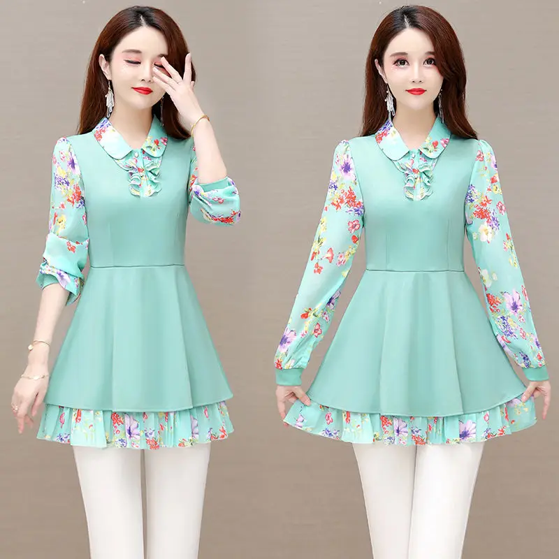 Women Patchwork Tops and Blouses Female Fashion Long Sleeve Chiffon Blouse Ladies Casual Elegant Work Wear Shirt Clothe Top G175
Women Patchwork Tops and Blouses Female Fashion Long Sleeve Chiffon Blouse Ladies Casual Elegant Work Wear Shirt Clothe Top G175