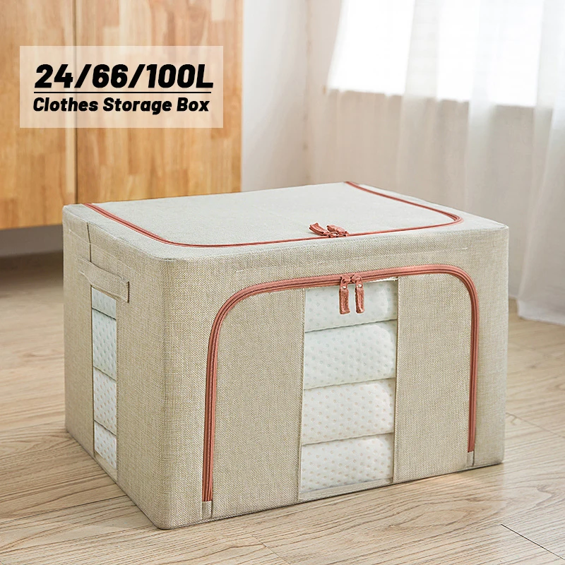 Large-capacity Steel Frame Foldable Clothes Quilt Storage Box Books Toys Transparent Oxford Cloth Storage Box with Lid 
Large-capacity Steel Frame Foldable Clothes Quilt Storage Box Books Toys Transparent Oxford Cloth Storage Box with Lid