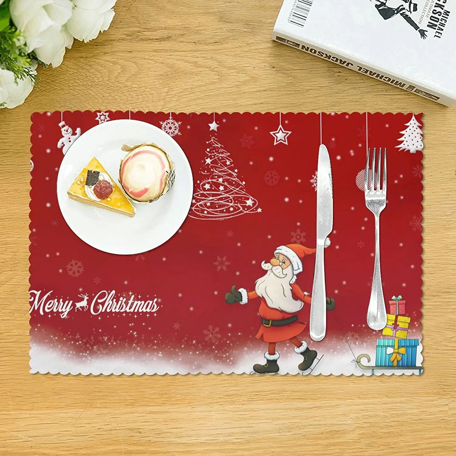 Merry Christmas Placemats Set of 4 Red Xmas Placemats Washable Heat Resistant Non Slip Place Mats for Dining Table Decorations
Merry Christmas Placemats Set of 4 Red Xmas Placemats Washable Heat Resistant Non Slip Place Mats for Dining Table Decorations