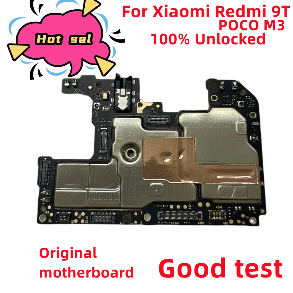 

Unlocked For Xiaomi Redmi 9T/POCO M3 Motherboard Original 128GB For Redmi 9T/ POCO M3 Logic Board Mainboard 4GB 128GB RAM