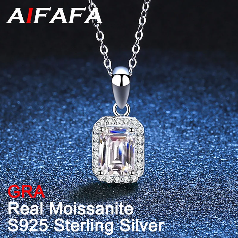 AIFAFA 1 Carat Moissanite Pendant Necklace Radiant Emerald Cut 100% 925 Sterling Silver Diamond Neck Chain Fine Jewelry
AIFAFA 1 Carat Moissanite Pendant Necklace Radiant Emerald Cut 100% 925 Sterling Silver Diamond Neck Chain Fine Jewelry