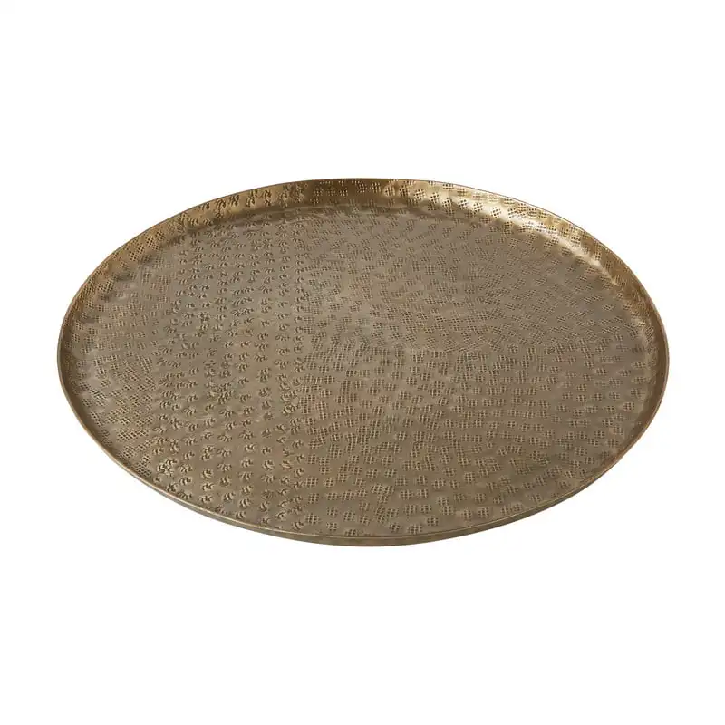 14" Round Antique Brass Hammered Metal Tray by Dave & Jenny Marrs
14" Round Antique Brass Hammered Metal Tray by Dave & Jenny Marrs