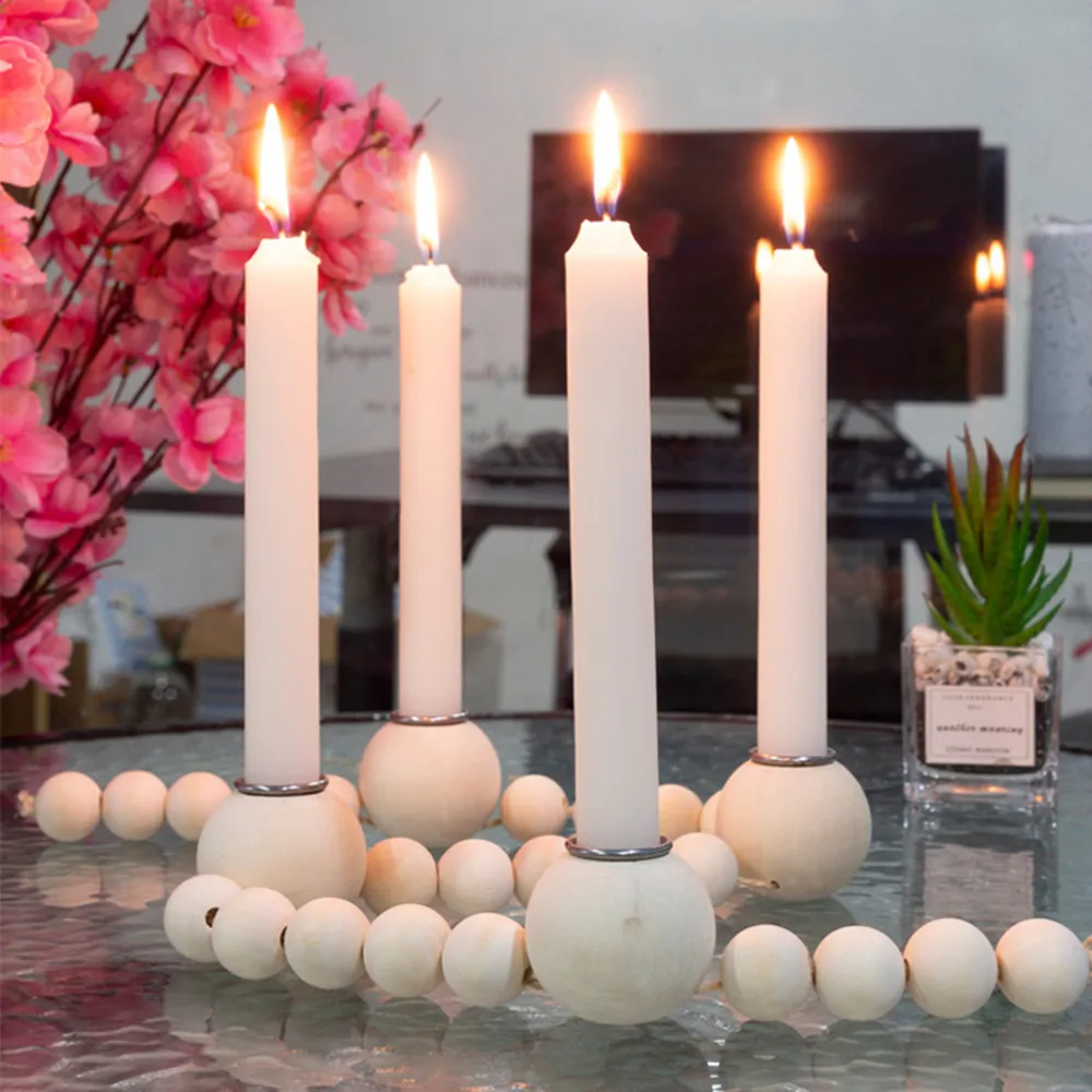 Wooden Beads Taper Candle Holder 4 Candles Holders for Birthday Table Valentine Fireplace Boho Decor Atmosphere Decoration
Wooden Beads Taper Candle Holder 4 Candles Holders for Birthday Table Valentine Fireplace Boho Decor Atmosphere Decoration