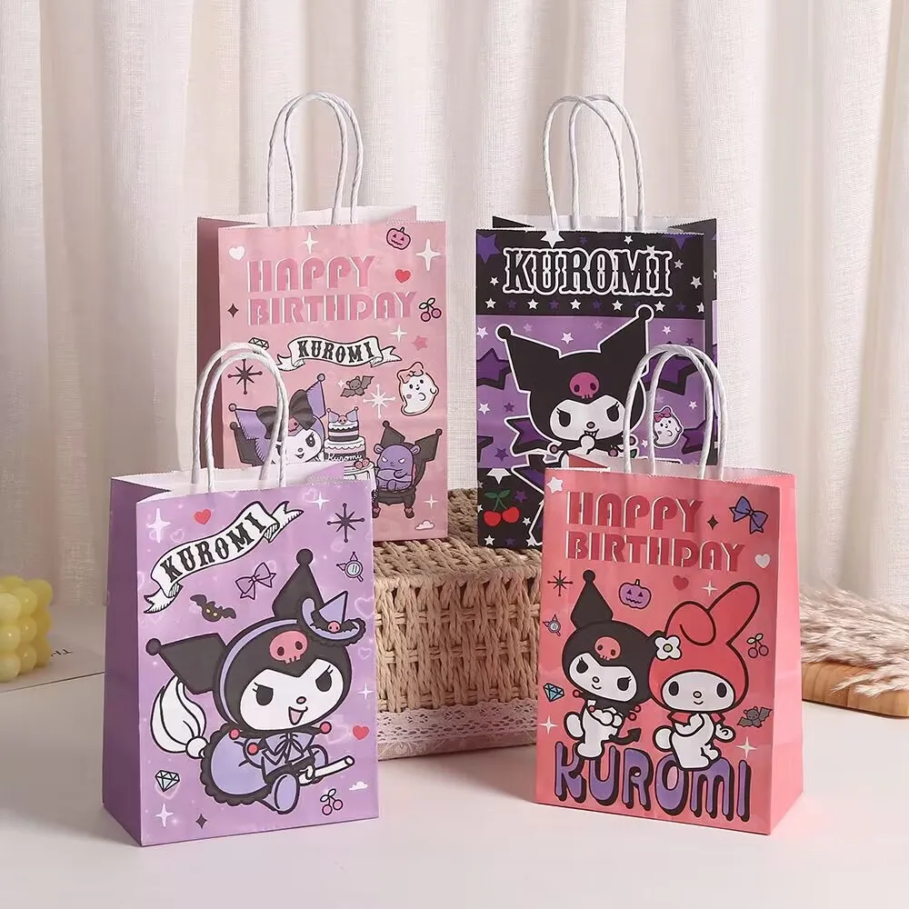 2024 милые аниме HelloKittys Kuromi Melody подарочные пакеты из крафт-бумаги конфеты печенье