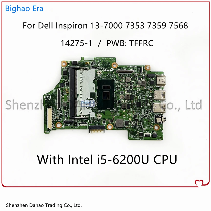 Материнская плата для ноутбука Dell Inspiron 13 7353 7359 7568 14275 100%-1 системная плата TFFRC с процессором i5-6200U CN-09GH9H 09GH9H протестирована
Материнская плата для ноутбука Dell Inspiron 13 7353 7359 7568 14275 100%-1 системная плата TFFRC с процессором i5-6200U CN-09GH9H 09GH9H протестирована