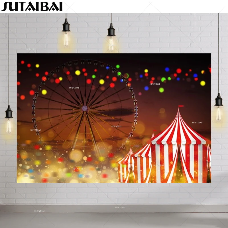 Circus Carnival Photography Background Ferris Wheel Neon Lights Backdrop Decoration Props Birthday Baby Shower for Photo Studio
Circus Carnival Photography Background Ferris Wheel Neon Lights Backdrop Decoration Props Birthday Baby Shower for Photo Studio