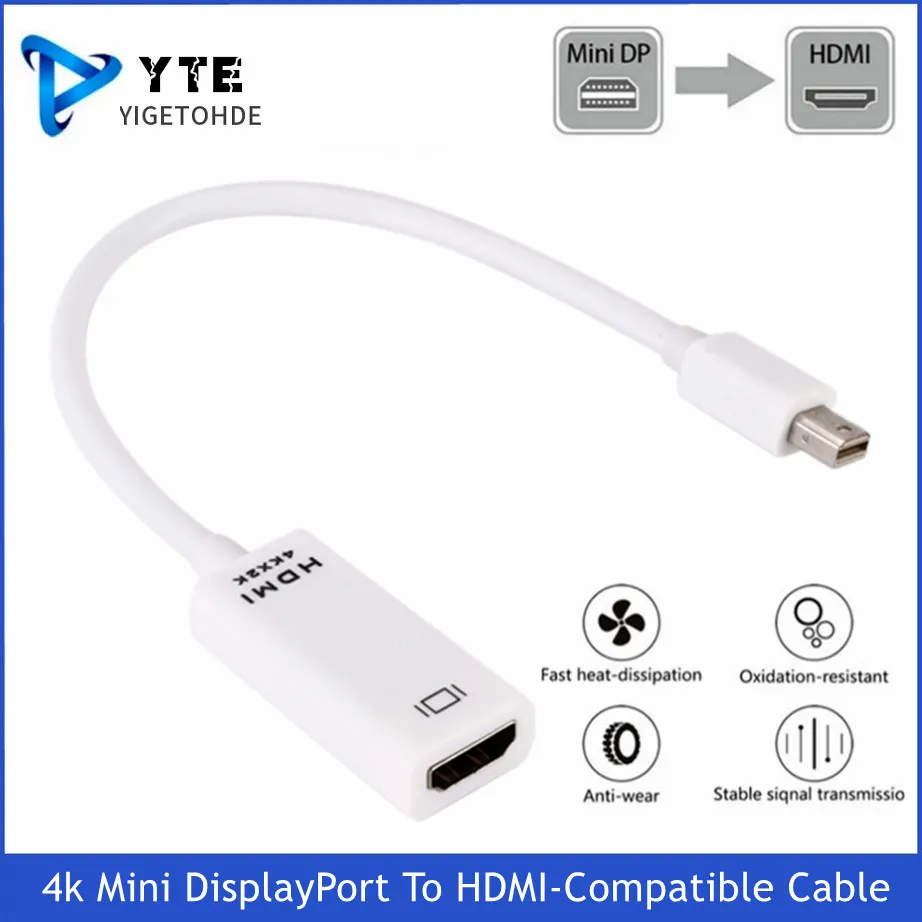 YIGETOHDE Mini DisplayPort To HDMI-Compatible Cable 4k TV Projector DP 1.4 Display Port Converter For PC Apple Macbook Air Pro
YIGETOHDE Mini DisplayPort To HDMI-Compatible Cable 4k TV Projector DP 1.4 Display Port Converter For PC Apple Macbook Air Pro