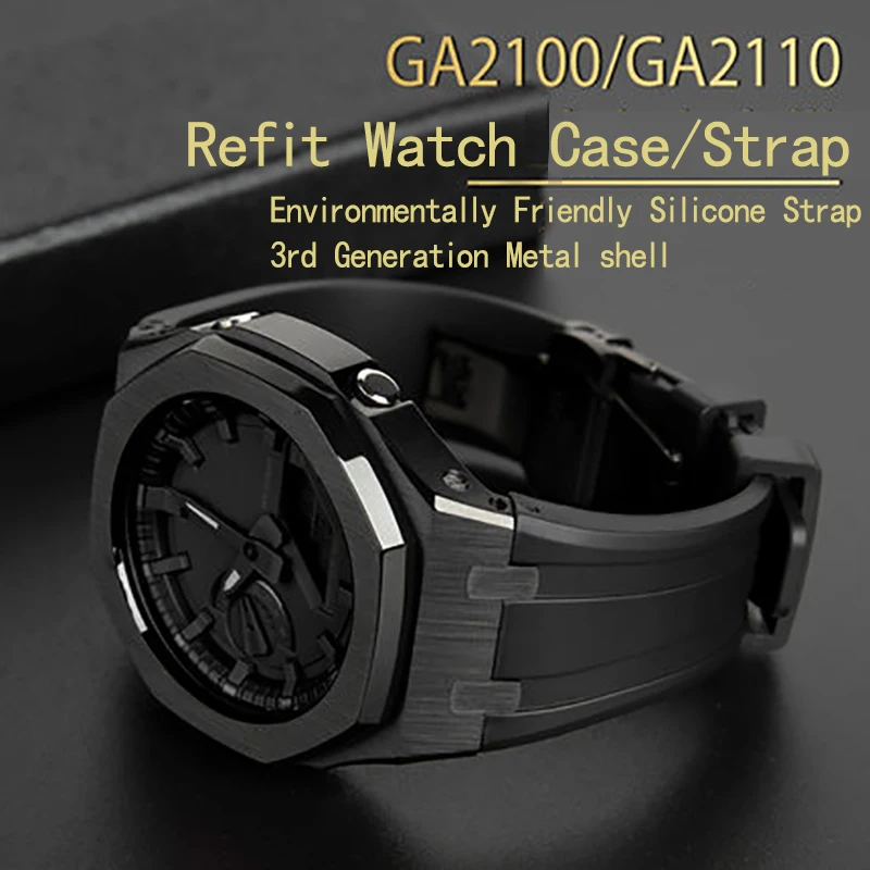For G Shock Casio Watch GA2100 2110 Casioak Mod Kit Retrofit Accessories Black Watch Cases Metal Bezel Fluorine Rubber Strap
For G Shock Casio Watch GA2100 2110 Casioak Mod Kit Retrofit Accessories Black Watch Cases Metal Bezel Fluorine Rubber Strap