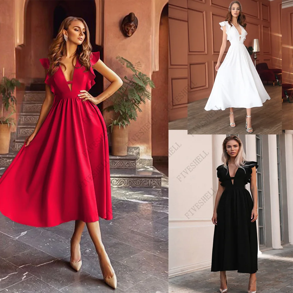 2023 Spring and Summer Women Dress Sexy Deep V-Neck Dress Temperament Large Swing Skirt Ruffled Short Sleeves Princess Dresses
2023 Spring and Summer Women Dress Sexy Deep V-Neck Dress Temperament Large Swing Skirt Ruffled Short Sleeves Princess Dresses