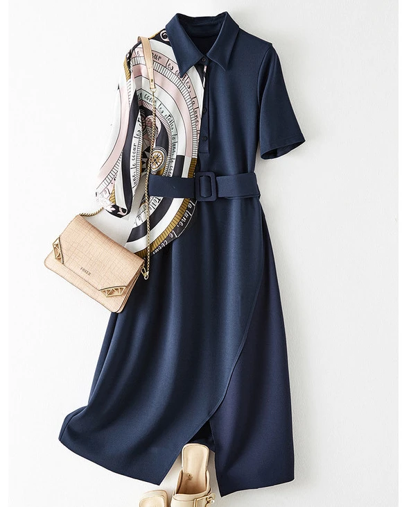 Scarf Patchwork Dresses Women Office Work OL Dresses Summer Elegant Dresses with Belt Clothing Women Vestido Feminino
Scarf Patchwork Dresses Women Office Work OL Dresses Summer Elegant Dresses with Belt Clothing Women Vestido Feminino