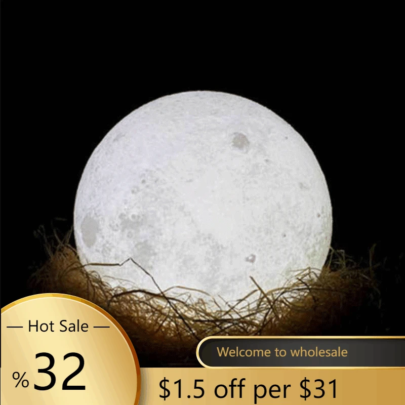 Лампа в виде Луны с 3D рисунком, светодиодный ночник, креативный сенсорный выключатель, светильник в виде Луны для спальни, украшение, подаро...
Лампа в виде Луны с 3D рисунком, светодиодный ночник, креативный сенсорный выключатель, светильник в виде Луны для спальни, украшение, подаро...