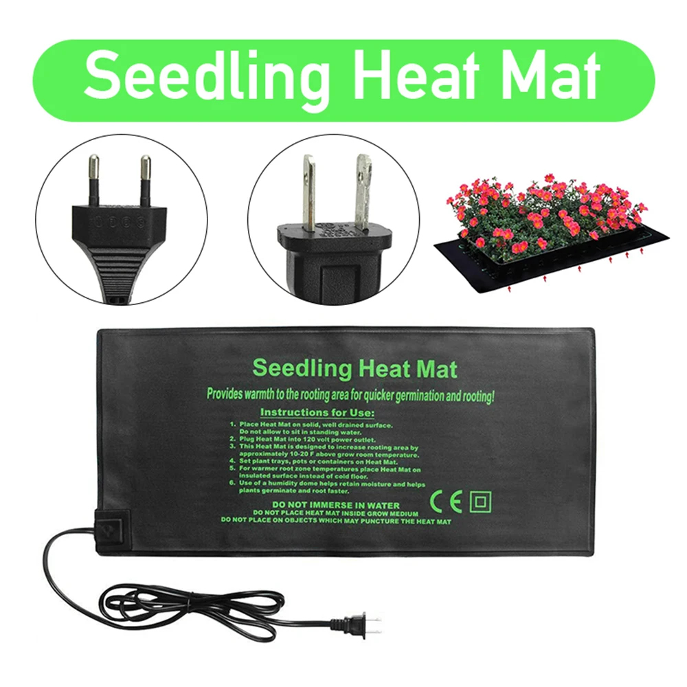 

52x24CM Seedling Heat Mat Waterproof Plant Seed Germination Propagation Clone Starter Warm Pad Mat Garden Supplies EU/US Plug