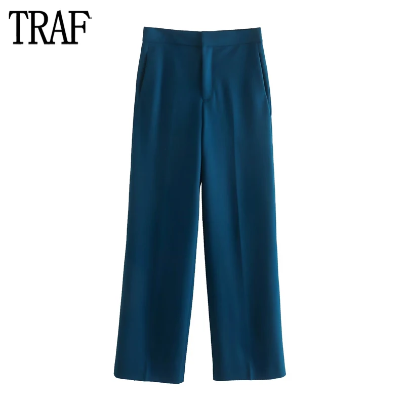 TRAF Blue Straight Trousers Women Mid Waist Pants for Women Masculine Office Outfits Pants Women Streetwear Straight Leg Pants
TRAF Blue Straight Trousers Women Mid Waist Pants for Women Masculine Office Outfits Pants Women Streetwear Straight Leg Pants