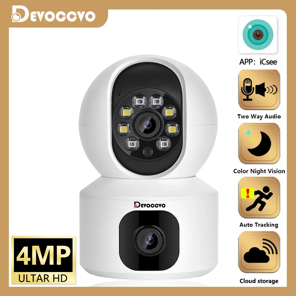 

4MP Dual Lens WiFi Camera Dual Screen Baby Monitor Auto Tracking Ai Human Detection Indoor Home secuiryt CCTV Video Surveillance