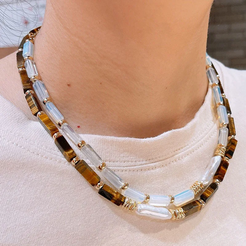 Baroque New Necklace Female Design Natural Stone Beaded Collarbone Chain Jewelry for Women Colliers
Baroque New Necklace Female Design Natural Stone Beaded Collarbone Chain Jewelry for Women Colliers