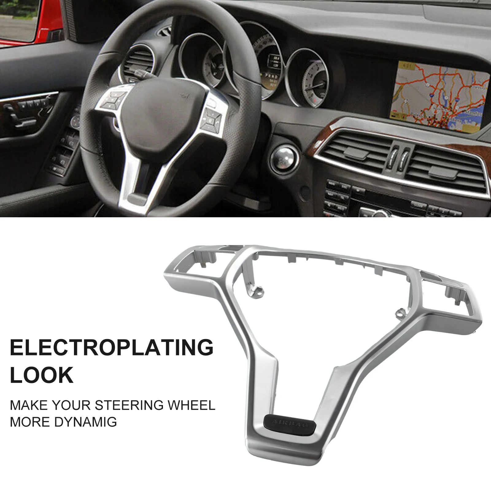Steering Wheel Trim Cover Silver Fits For Mercedes For Benz W204W212 C E CLA 2012-14 Interior Accessories
Steering Wheel Trim Cover Silver Fits For Mercedes For Benz W204W212 C E CLA 2012-14 Interior Accessories