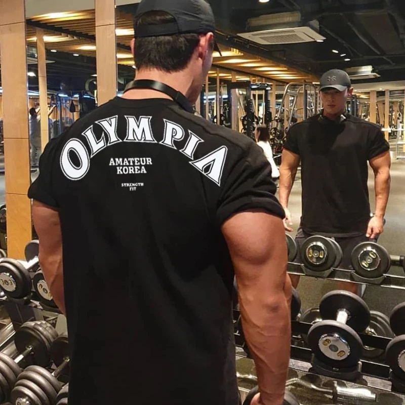 OLYMPIA Cotton Gym Shirt Sport T Shirt Men Short Sleeve Running Shirt Men Workout Training Tees Fitness Loose large
OLYMPIA Cotton Gym Shirt Sport T Shirt Men Short Sleeve Running Shirt Men Workout Training Tees Fitness Loose large