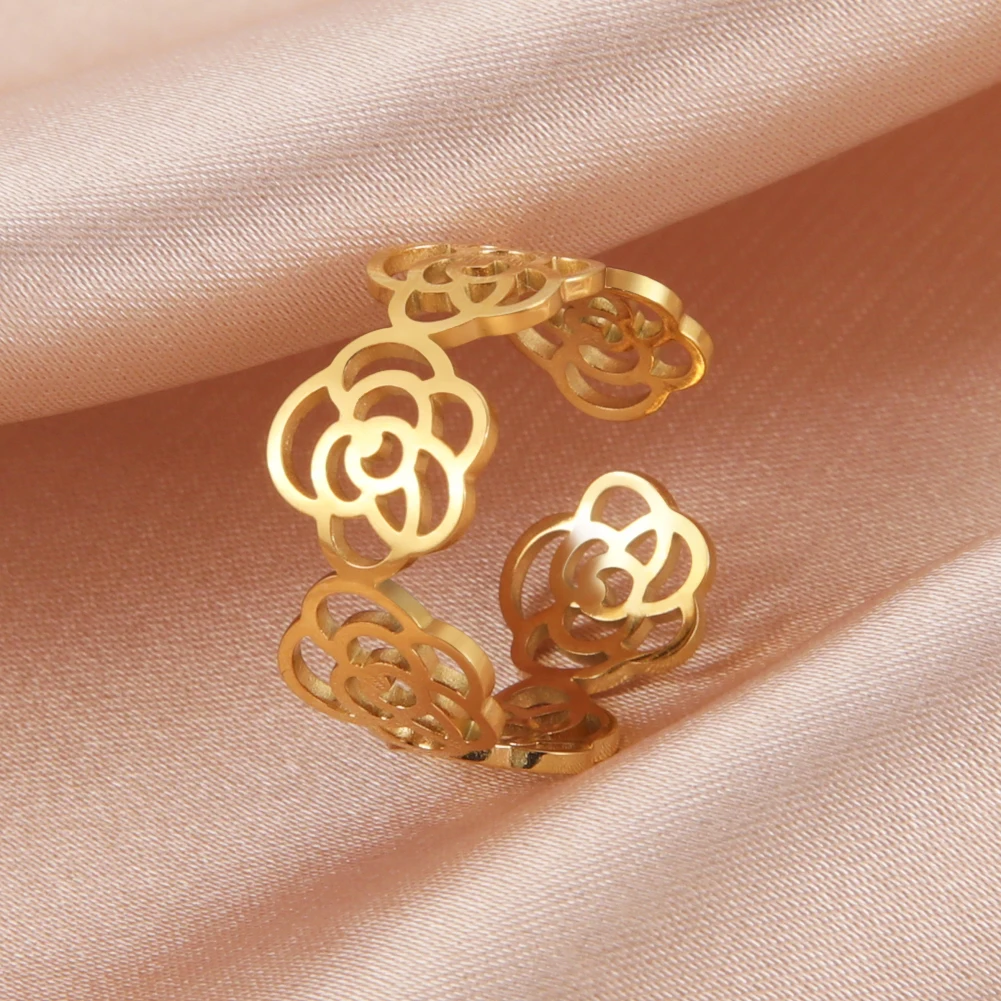 Amaxer Stainless Steel Ring Romantic Rose Flowers Open Fashion Ladies Couple Wedding Rings Aesthetic Jewelry Party Gift
Amaxer Stainless Steel Ring Romantic Rose Flowers Open Fashion Ladies Couple Wedding Rings Aesthetic Jewelry Party Gift