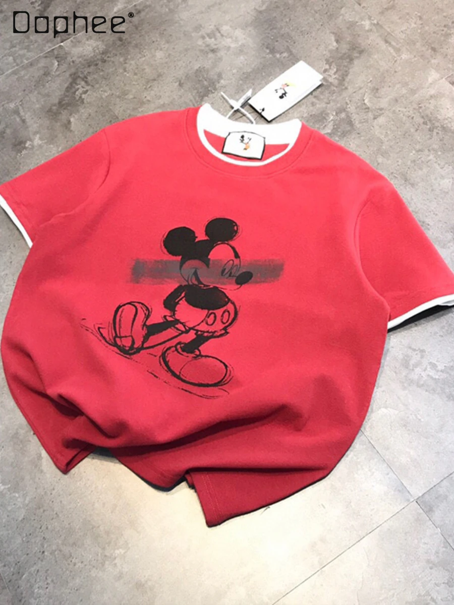2022 Summer New Female Short-Sleeved Fashion White T-shirt Cotton Round Neck Loose Top Cartoon Print T-shirt Top Women Clothes
2022 Summer New Female Short-Sleeved Fashion White T-shirt Cotton Round Neck Loose Top Cartoon Print T-shirt Top Women Clothes