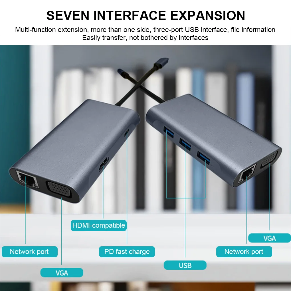 Type-c Hub Laptop Adapter with RJ45 Multiple Ports USB 3 0 Splitter Television Converter Electronic Multifunctional Device
Type-c Hub Laptop Adapter with RJ45 Multiple Ports USB 3 0 Splitter Television Converter Electronic Multifunctional Device