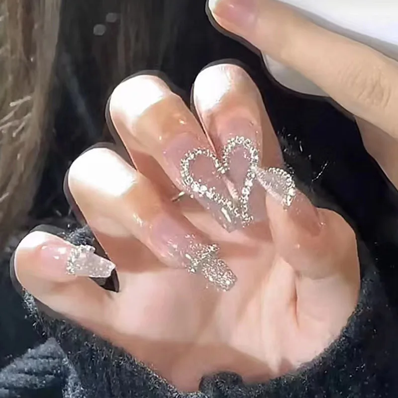 24Pcs/Set False Nail Love rhinestone Fake Nail Tips Full Cover Acrylic False Nails Decoration For Nail Tip Beauty
24Pcs/Set False Nail Love rhinestone Fake Nail Tips Full Cover Acrylic False Nails Decoration For Nail Tip Beauty