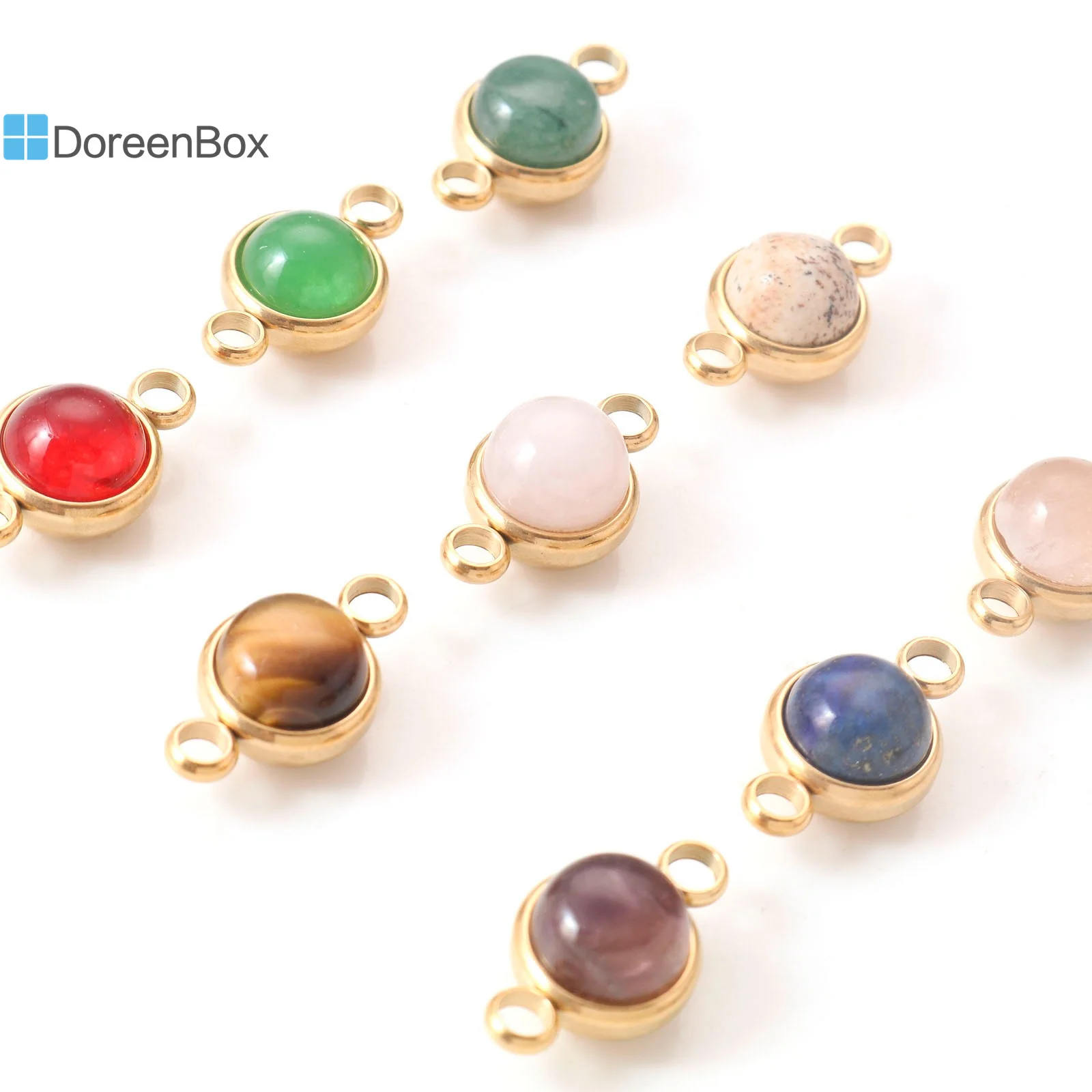 1 PC Natural Stone 304 Stainless Steel Connectors Gold Color Multicolor Round Connectors for DIY Bracelet Earring 18mm x 10mm
1 PC Natural Stone 304 Stainless Steel Connectors Gold Color Multicolor Round Connectors for DIY Bracelet Earring 18mm x 10mm