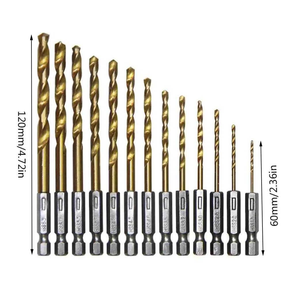 13pcs Hi-Spec HSS Metal Drills Titanium Drill Bits Set 1.5-6.5mm Twist Drill Bit For Metal Wood Plastic Drill Accessory Set
13pcs Hi-Spec HSS Metal Drills Titanium Drill Bits Set 1.5-6.5mm Twist Drill Bit For Metal Wood Plastic Drill Accessory Set