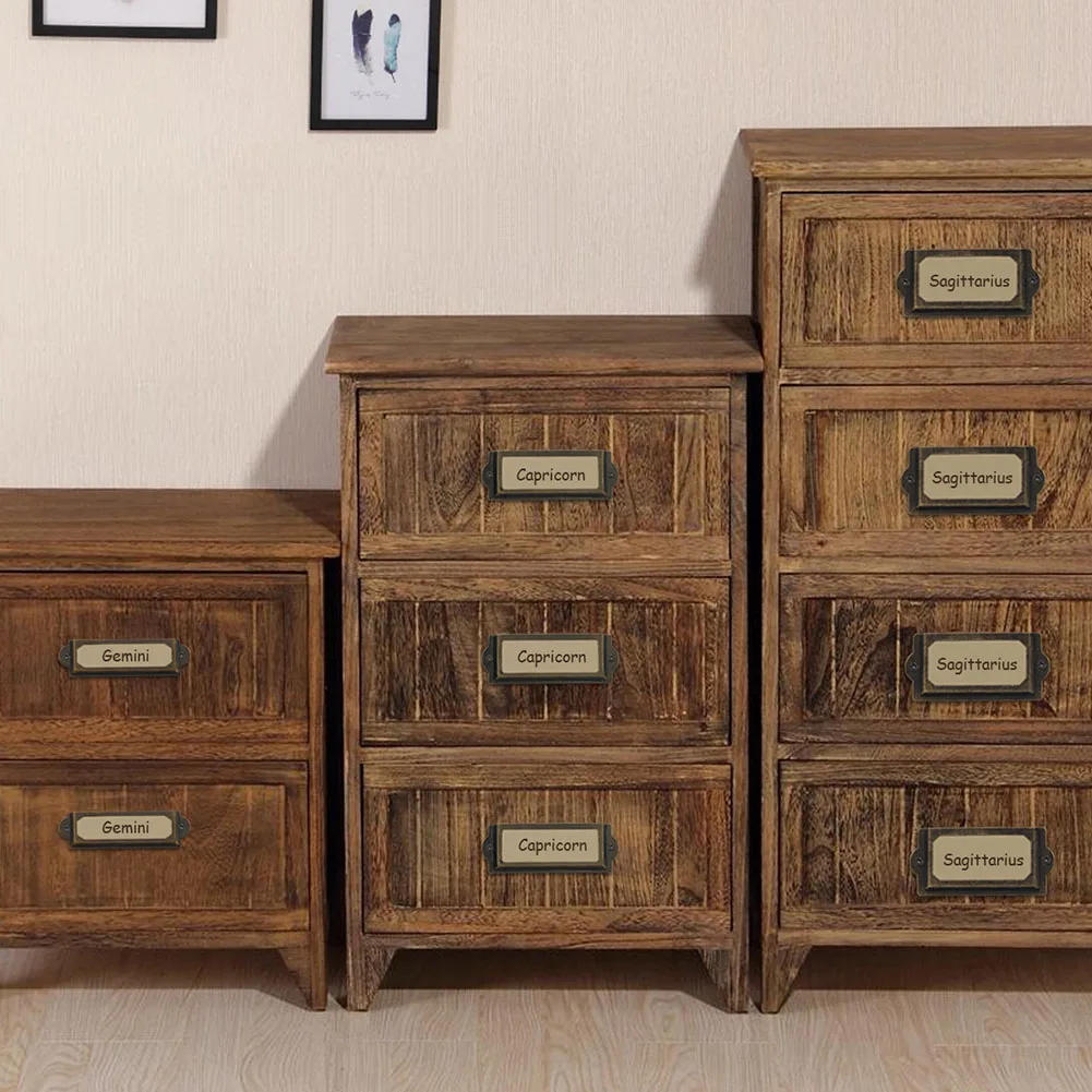 Create an Elegant Look with 20 Brand New Gold/Antique Brass Label Holders and Screws for Your Drawers and Cabinets
Create an Elegant Look with 20 Brand New Gold/Antique Brass Label Holders and Screws for Your Drawers and Cabinets