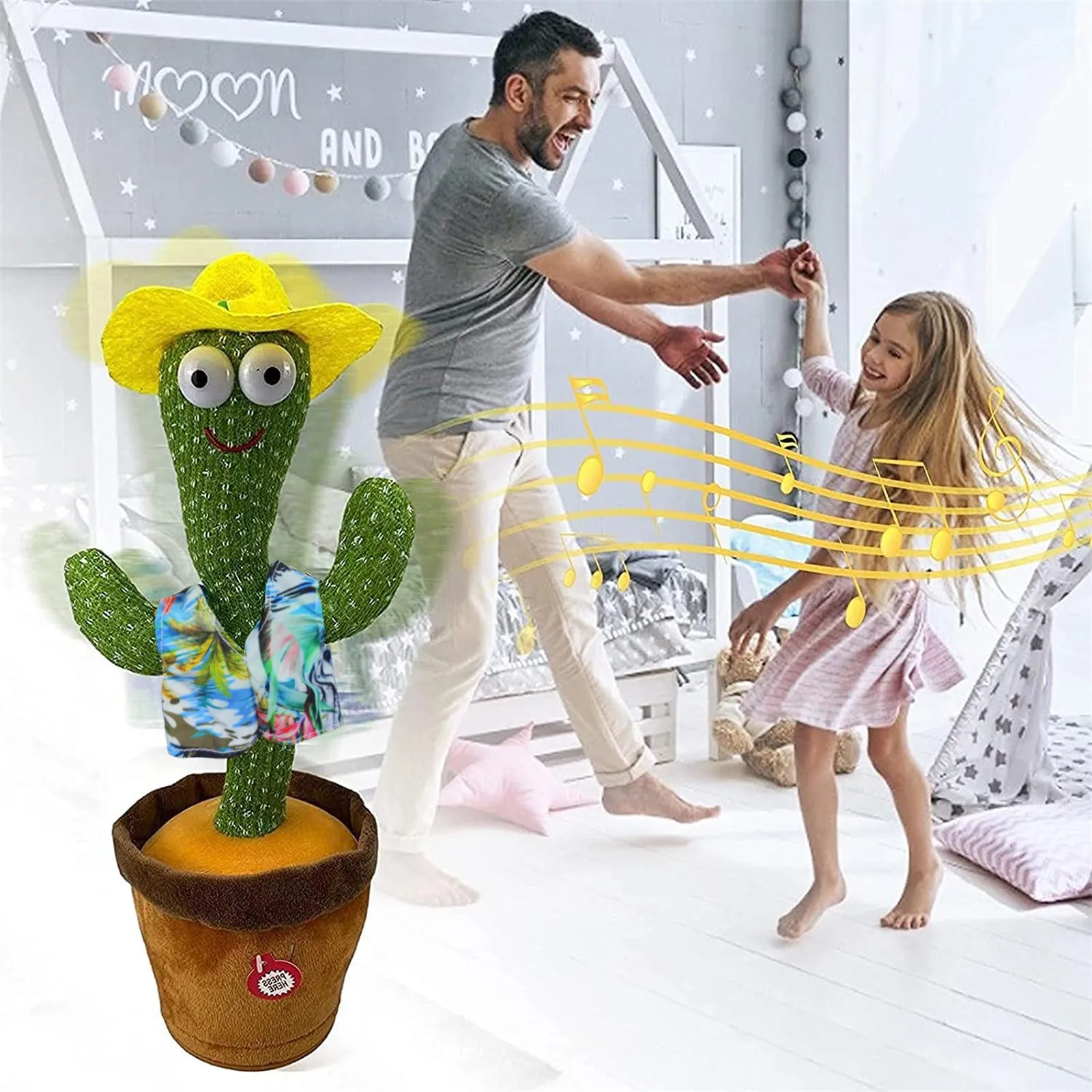 

Talking Dancing Cactus USB Charging Shake Plush Toy Lovely Childhood Education Doll Repeat Home Decor Decoration Accessories #50