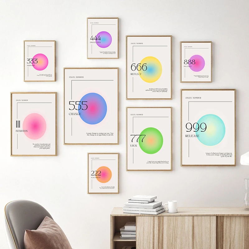 Angel Numbers Gradient Aura Posters And Prints Danish Pastel Decoration Canvas Painting Nordic Aesthetic Art Dorm Wall Decor
Angel Numbers Gradient Aura Posters And Prints Danish Pastel Decoration Canvas Painting Nordic Aesthetic Art Dorm Wall Decor