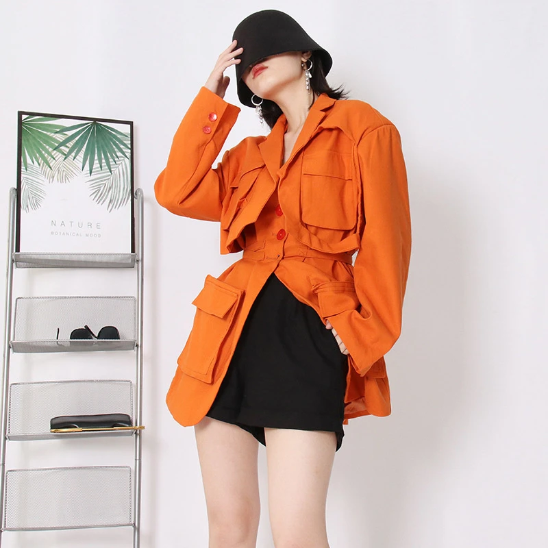 Chic Women Notched Collar Blazers Coat Long Patchwork Pockets Suits Cardigan Split Jacket Female Spring Loose Streetwear 2023
Chic Women Notched Collar Blazers Coat Long Patchwork Pockets Suits Cardigan Split Jacket Female Spring Loose Streetwear 2023