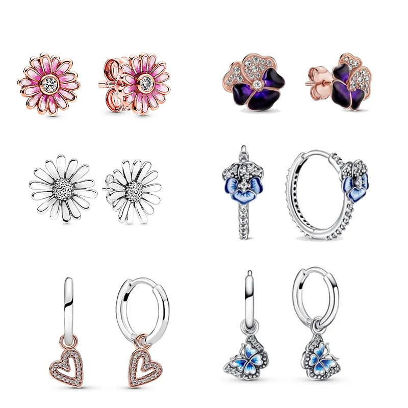 LR High Quality S925 Sterling Silver Rose Gold Pink Daisy Earrings Fashion And Beautiful Flowers For Girlfriend And Family Gifts
LR High Quality S925 Sterling Silver Rose Gold Pink Daisy Earrings Fashion And Beautiful Flowers For Girlfriend And Family Gifts