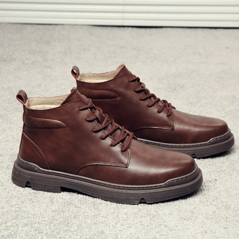 Men Casual Shoes Men Boots Flat Heeled Leather Round Middle Tube Solid Color PU Low Heeled Warmth Non Slip Waterproof
Men Casual Shoes Men Boots Flat Heeled Leather Round Middle Tube Solid Color PU Low Heeled Warmth Non Slip Waterproof