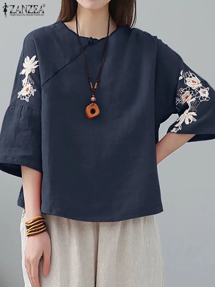 ZANZEA Vintage Summer Floral Embroidery Blouse Women Casual O Neck 3/4 Sleeve Tops Loose Retro Party Blusas Chemise Tunic Shirt
ZANZEA Vintage Summer Floral Embroidery Blouse Women Casual O Neck 3/4 Sleeve Tops Loose Retro Party Blusas Chemise Tunic Shirt