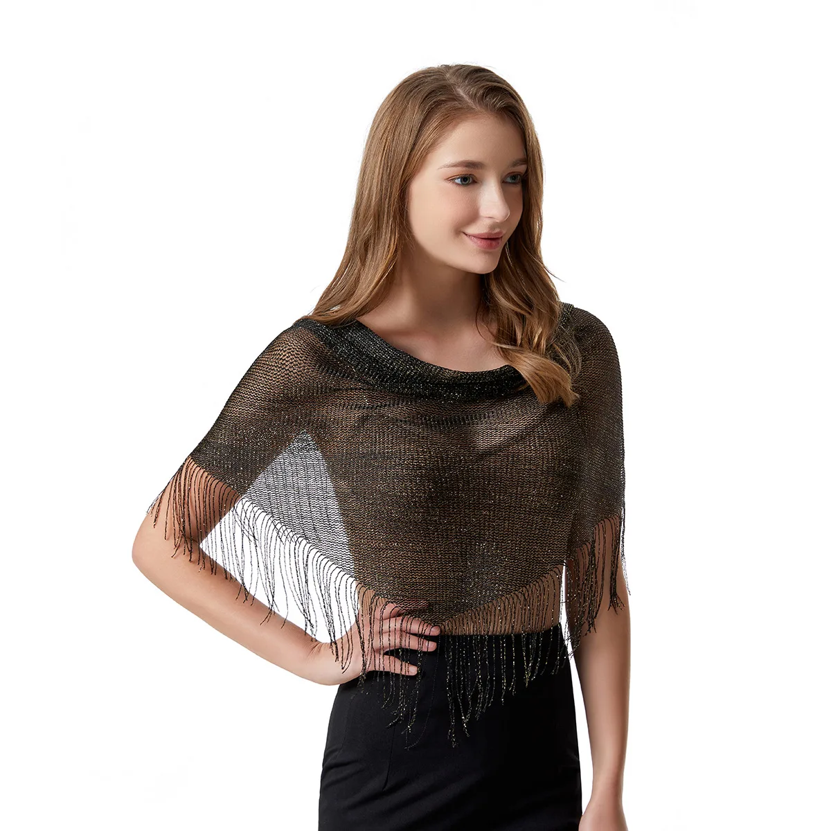 Women's Summer European and American Cape Sunscreen Knitted Hollow Bright Silk Tassel Shawl Short Outwear Blouse
Women's Summer European and American Cape Sunscreen Knitted Hollow Bright Silk Tassel Shawl Short Outwear Blouse