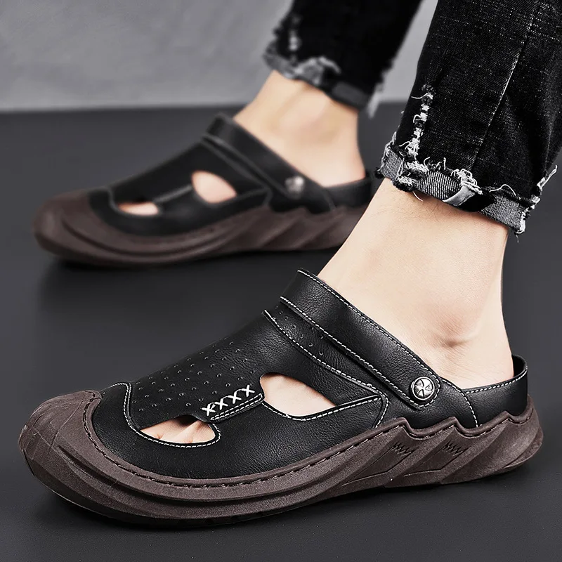 Сандалии мужские кожаные, Повседневная пляжная обувь, мягкая подошва, удобные, летняя модель
Сандалии мужские кожаные, Повседневная пляжная обувь, мягкая подошва, удобные, летняя модель