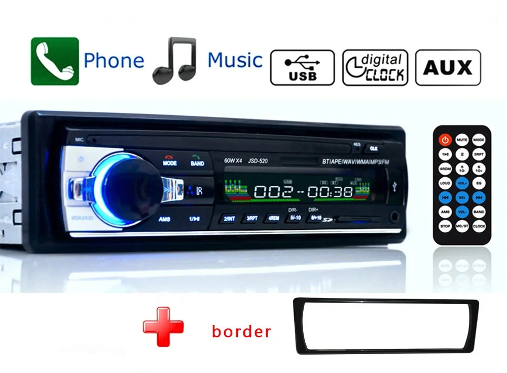 

RYWER 1 Din Bluetooth Autoradio SD Radio auto 12V JSD-520 lettore MP3 AUX-IN Autoradio FM USB Audio Stereo In-dash Radio Coche