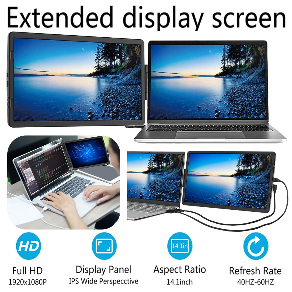 14.1Inch Portable Monitor Extend Display Screen 16/9 Monitor Extend Screen Easy To Use HDMI-Compatible For Mini Laptop Accessory
14.1Inch Portable Monitor Extend Display Screen 16/9 Monitor Extend Screen Easy To Use HDMI-Compatible For Mini Laptop Accessory