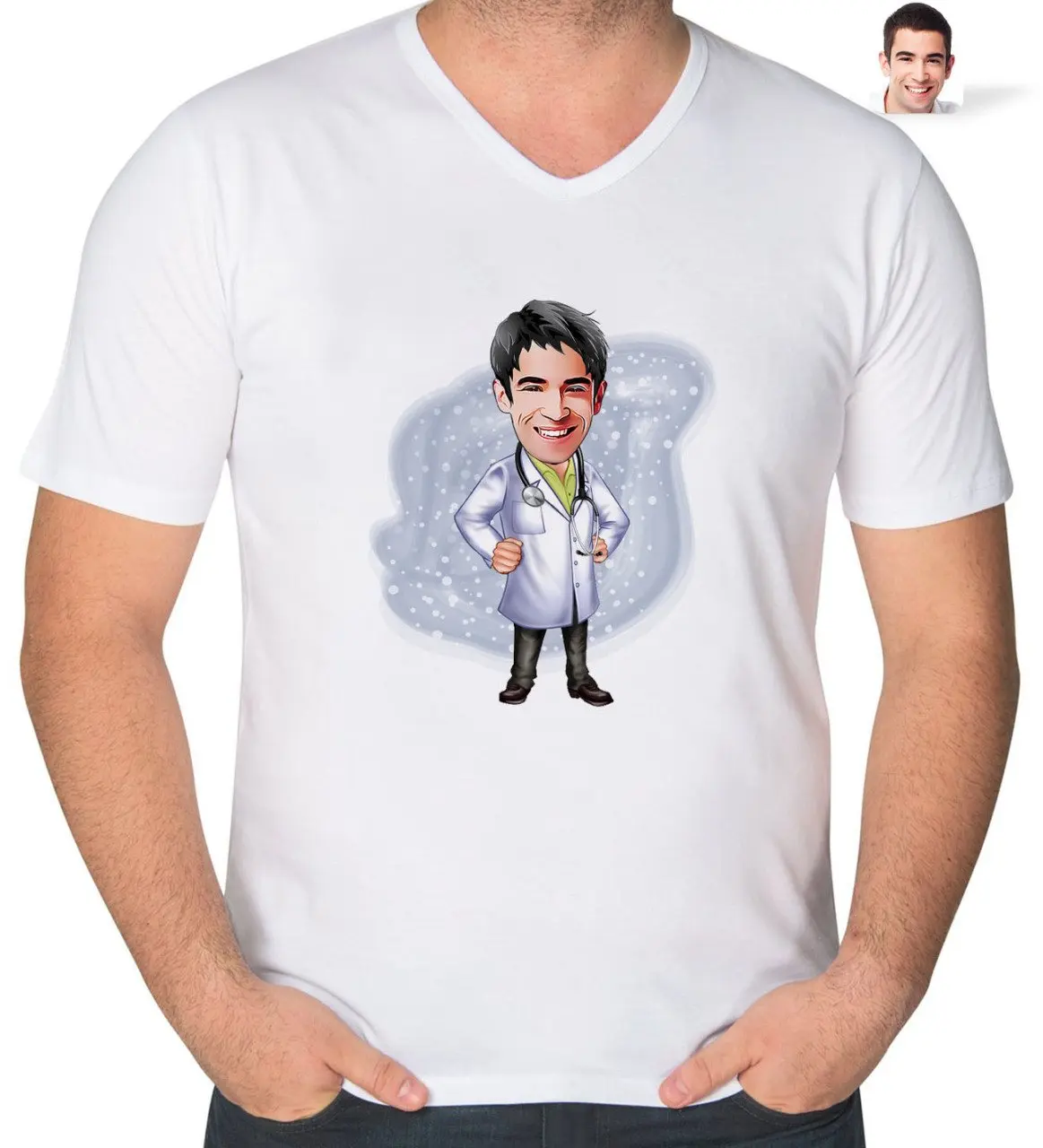 Персонализированная Мужская карикатура доктора на V-образном воротнике tişboert-1
Персонализированная Мужская карикатура доктора на V-образном воротнике tişboert-1