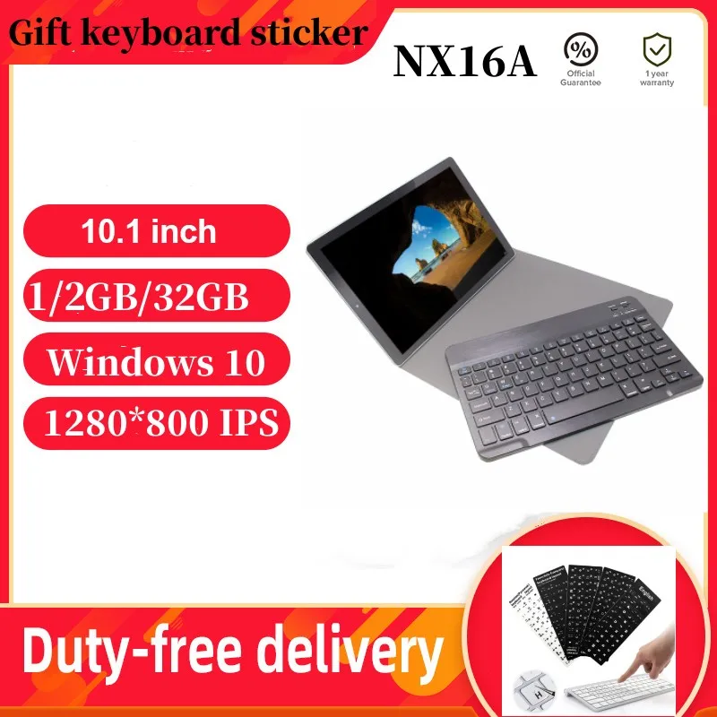 

10.1'' Windows 10 Quad Core 1GB RAM 32GB ROM NX16A Nextbook 1280*800 IPS Intel Atom Z8350 CPU Tablet PC With BT Keyboard Case