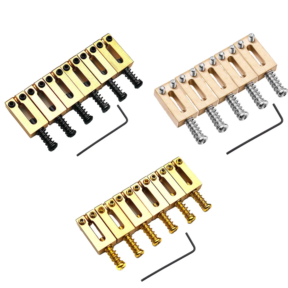 6 String Electric Guitar Hardtail Fixed Bridge Set Roller Saddle Bridge FD 10.5MM String Space Brass No Rough Edges Burrs
6 String Electric Guitar Hardtail Fixed Bridge Set Roller Saddle Bridge FD 10.5MM String Space Brass No Rough Edges Burrs